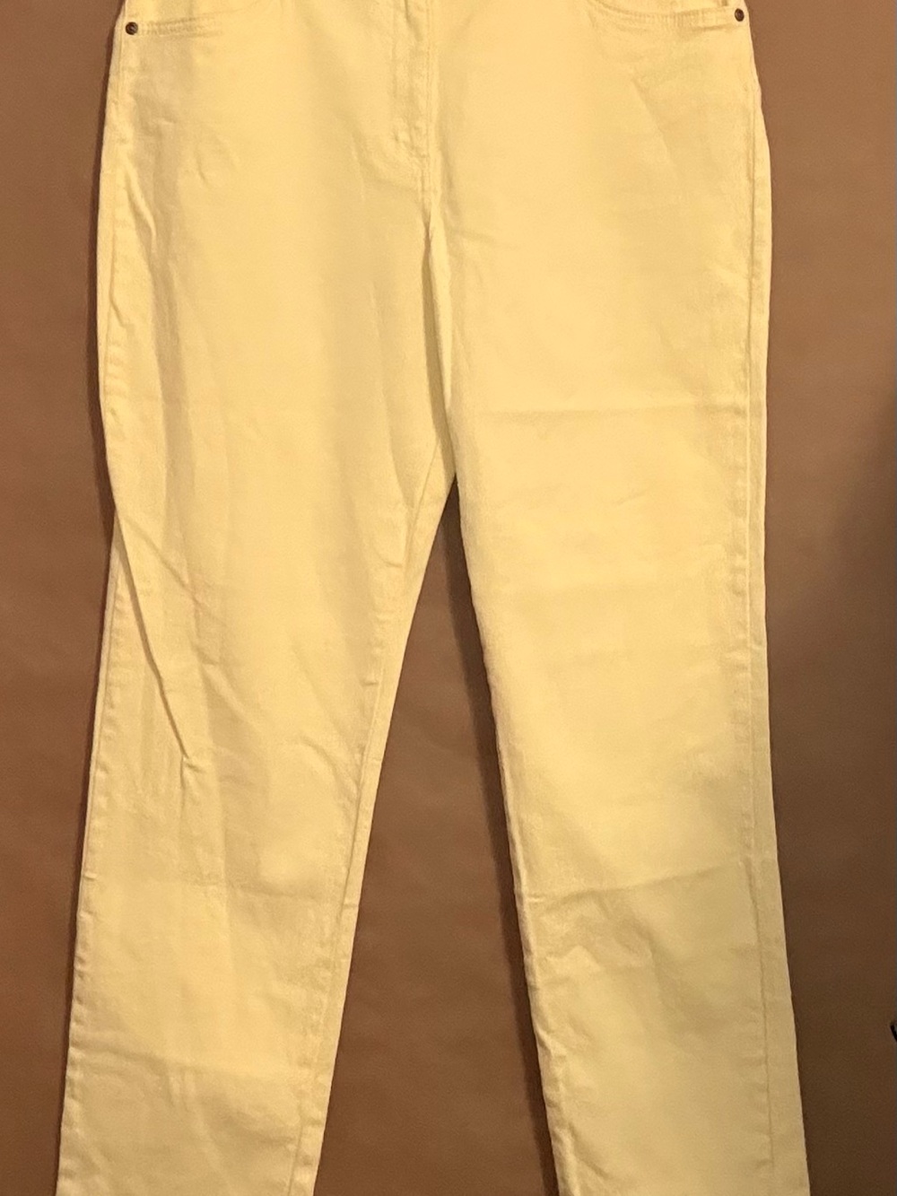 Basic Editions Womens Size 12 Average Classic Fit Yellow Denim Jeans Stretch